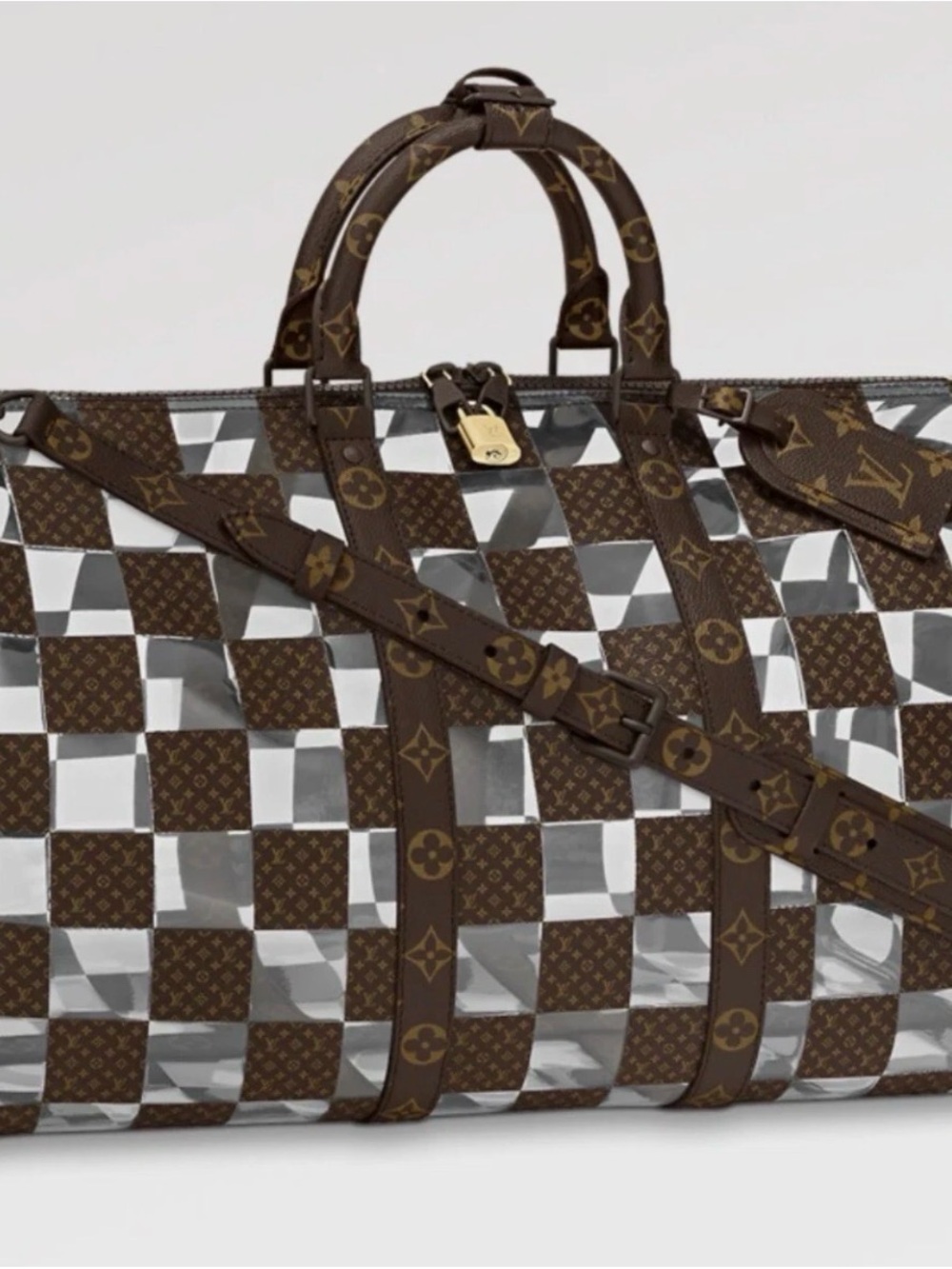 Louis Vuitton Keepall Bandoulière 50 Monogram Chess Duffel Bag, Virgil Abloh